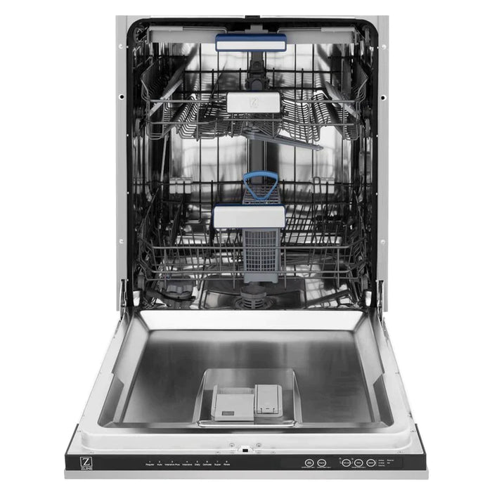 ZLINE 36" Kitchen Package with Stainless Steel Dual Fuel Range, Range Hood, Microwave Drawer and Tall Tub Dishwasher