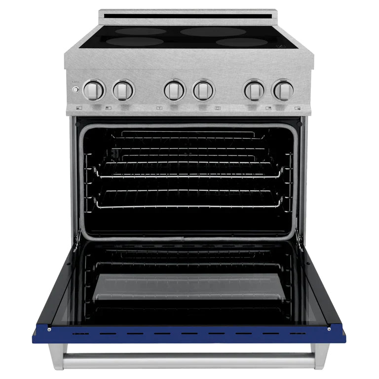 ZLINE 30 In. 4.0 cu. ft. Induction Range with a 4 Element Stove and Electric Oven in Blue Gloss 1