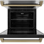 ZLINE 30 In. Autograph Edition Double Wall Oven with Self Clean and True Convection in DuraSnow® Stainless Steel and Champagne Bronze 8
