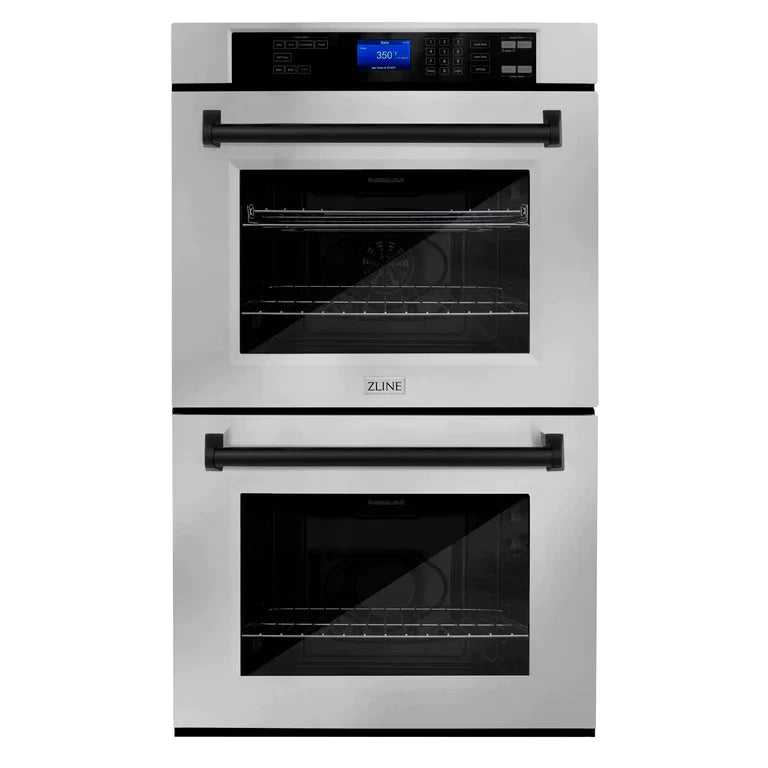 ZLINE 30 In. Autograph Edition Double Wall Oven with Self Clean and True Convection in Stainless Steel and Matte Black
