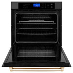 ZLINE 30 In. Autograph Edition Single Wall Oven with Self Clean and True Convection in Black Stainless Steel and Gold 4