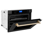 ZLINE 30 In. Autograph Edition Single Wall Oven with Self Clean and True Convection in Black Stainless Steel and Gold5