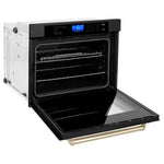 ZLINE 30 In. Autograph Edition Single Wall Oven with Self Clean and True Convection in Black Stainless Steel and Gold6