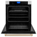 ZLINE 30 In. Autograph Edition Single Wall Oven with Self Clean and True Convection in DuraSnow® Stainless Steel and Gold 5