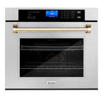 ZLINE 30 In. Autograph Edition Single Wall Oven with Self Clean and True Convection in DuraSnow® Stainless Steel and Gold9