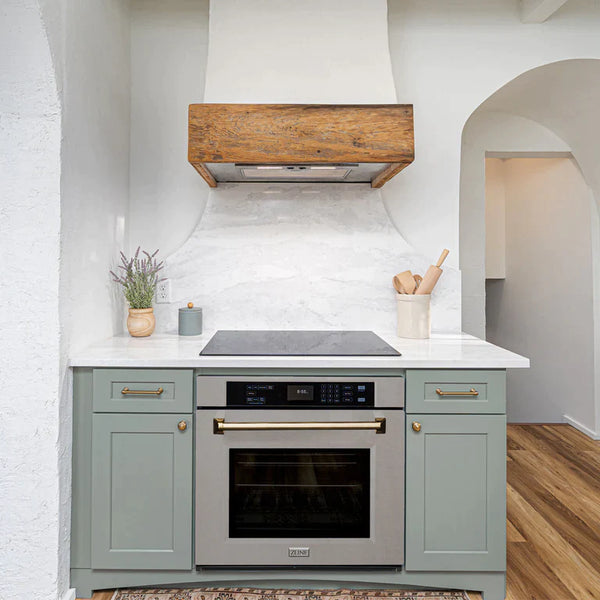 ZLINE 30 In. Autograph Edition Single Wall Oven with Self Clean and True Convection in DuraSnow® Stainless Steel and Gold 2