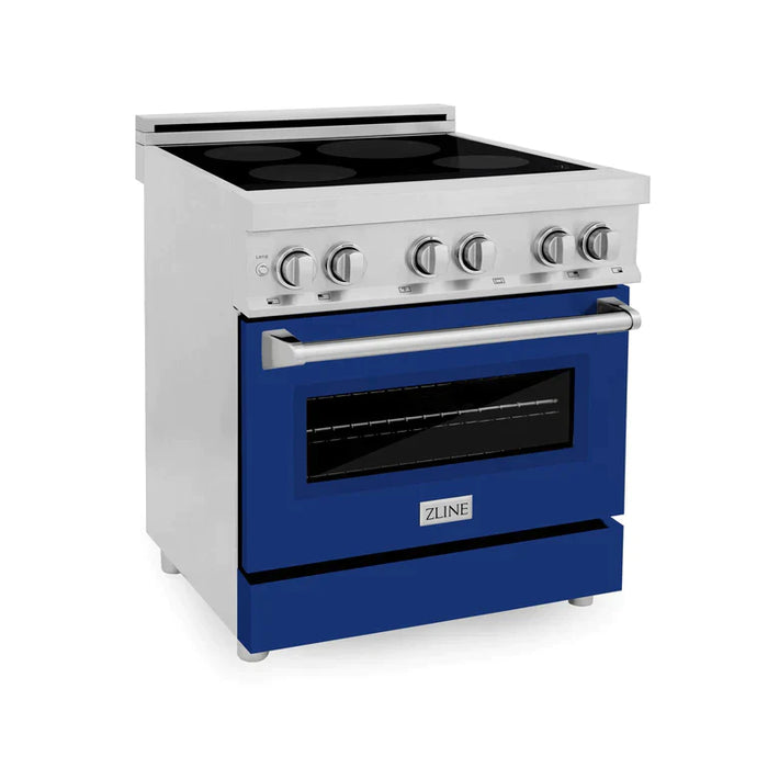 ZLINE 30 Inch Induction Range with a 4 Element Stove and Electric Oven in Blue Gloss