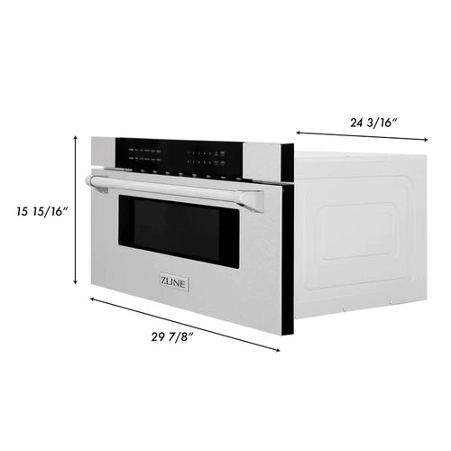 ZLINE 30 Inch 1.2 cu. ft. Built-In Microwave Drawer in DuraSnow® Stainless Steel 6