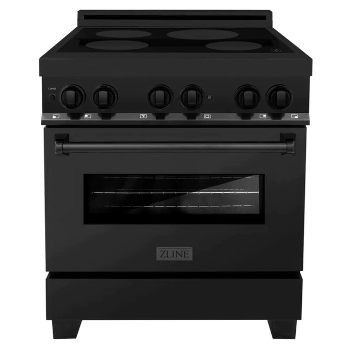 ZLINE 30 Inch 4.0 cu. ft. Induction Range with Electric Oven in Black Stainless Steel