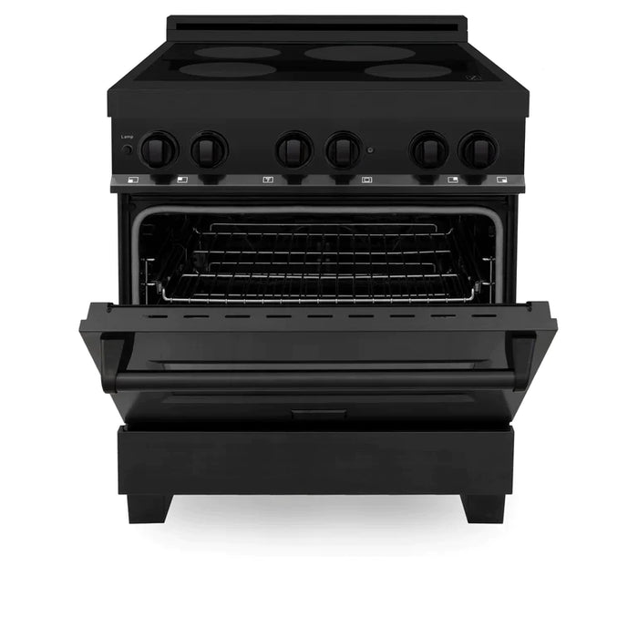 ZLINE 30 Inch 4.0 cu. ft. Induction Range with Electric Oven in Black Stainless Steel