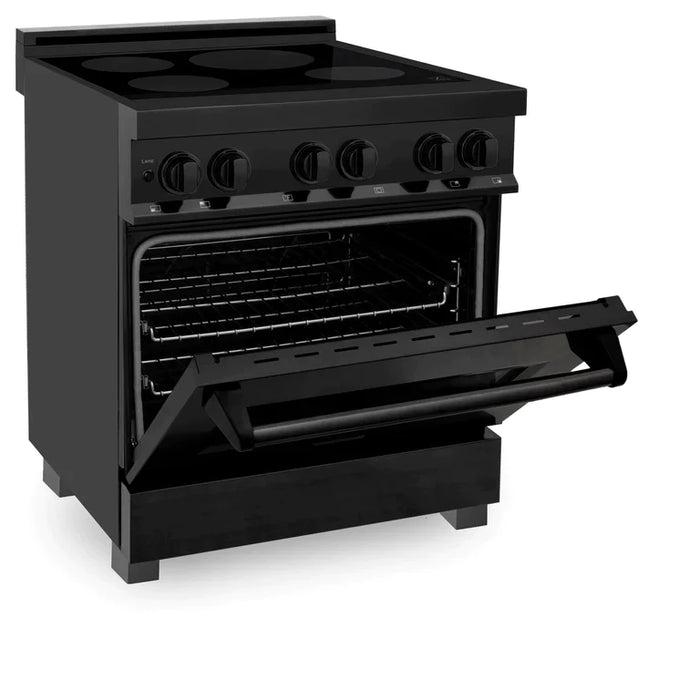 ZLINE 30 Inch 4.0 cu. ft. Induction Range with Electric Oven in Black Stainless Steel