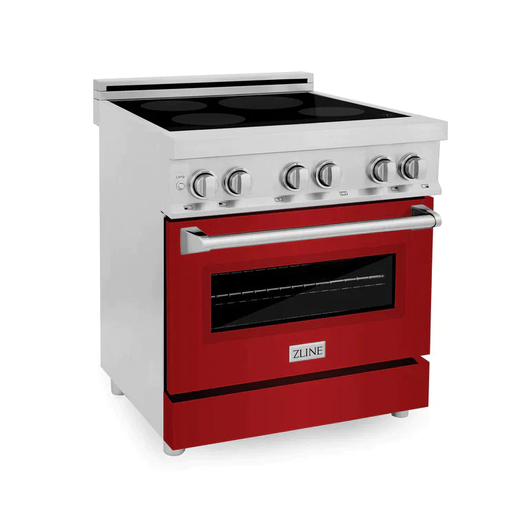 ZLINE 30 Inch 4.0 cu. ft. Induction Range with a 4 Element Stove and Electric Oven in Red Gloss 2