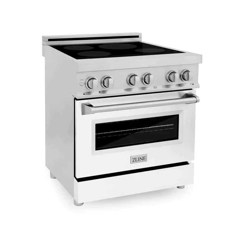 ZLINE 30 Inch 4.0 cu. ft. Induction Range with a 4 Element Stove and Electric Oven in White Matte