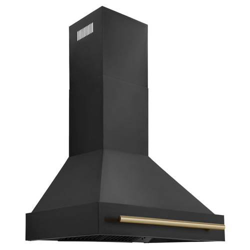 ZLINE 30 in. Autograph Edition in Black Stainless Steel Range Hood with Champagne Bronze Handle, BS655Z-30-CB 2