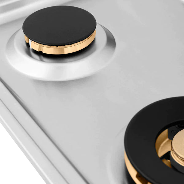 ZLINE 30 in. Dropin Cooktop with 4 Gas Brass Burners 6