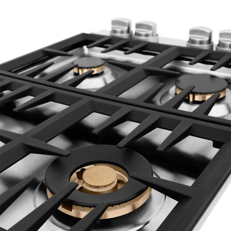 ZLINE 30 in. Dropin Cooktop with 4 Gas Brass Burners 4