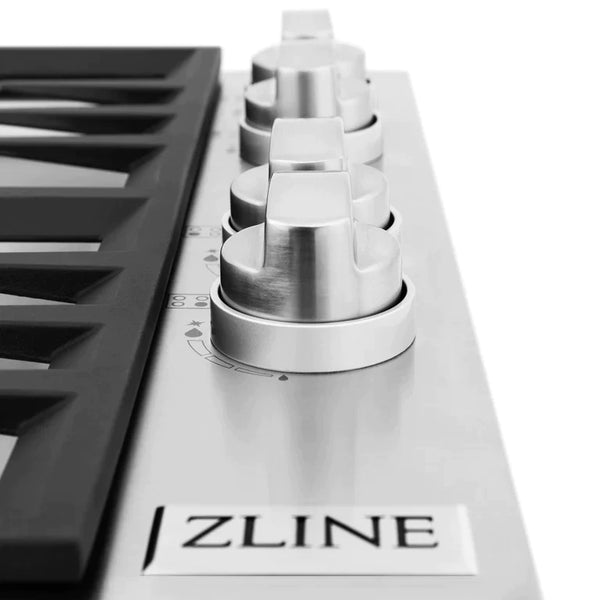 ZLINE 30 in. Dropin Cooktop with 4 Gas Brass Burners 10