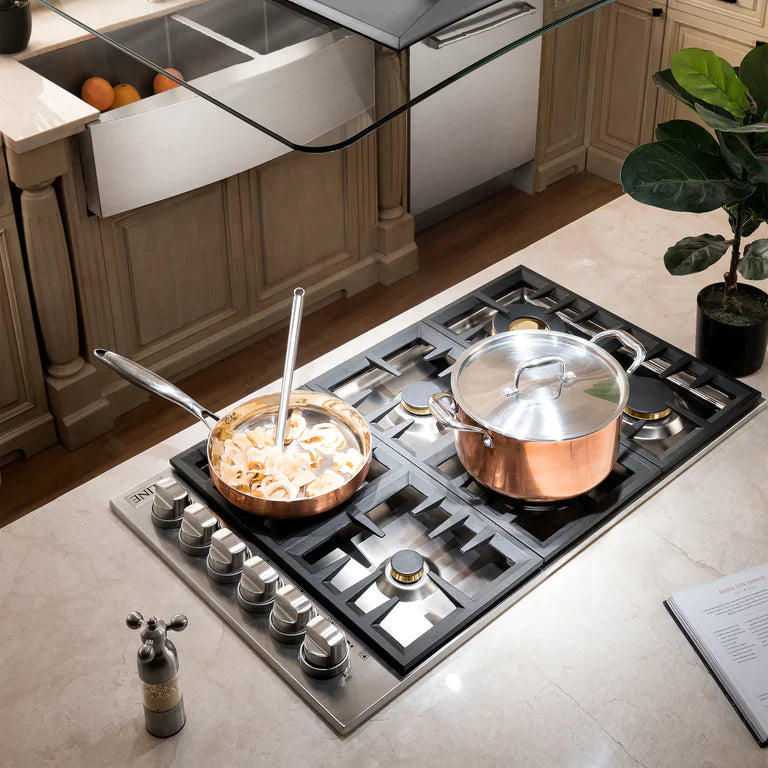 ZLINE 30 in. Dropin Cooktop with 4 Gas Brass Burners