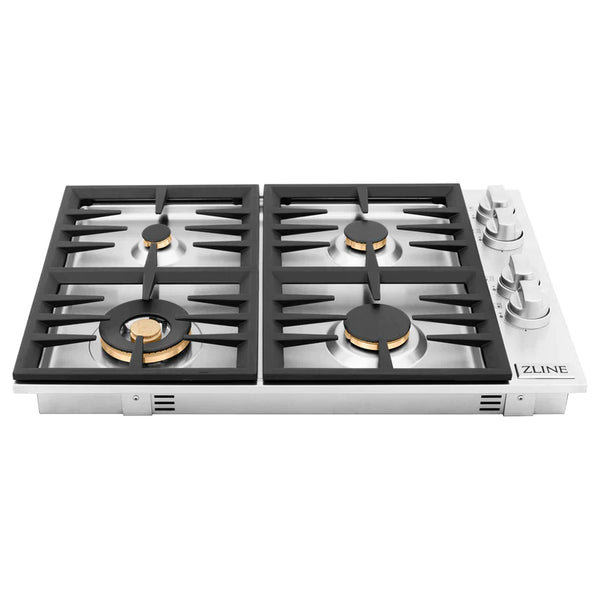ZLINE 30 in. Dropin Cooktop with 4 Gas Brass Burners 1