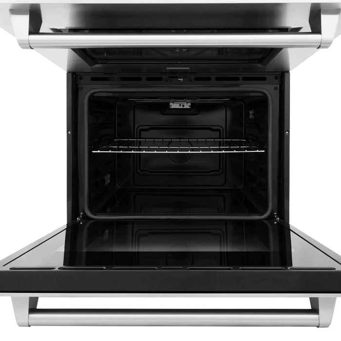 ZLINE Kitchen Package with Refrigeration, 48" Stainless Steel Rangetop, 48" Range Hood, 30" Double Wall Oven and 24" Tall Tub Dishwasher
