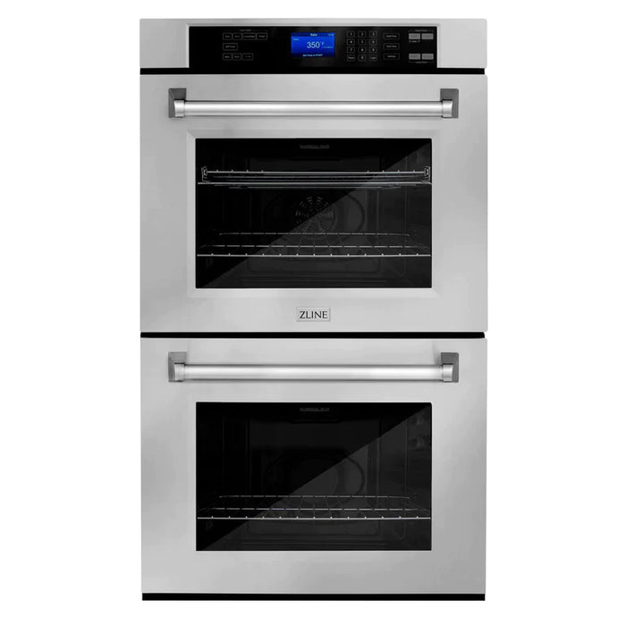 ZLINE Kitchen Package with Water and Ice Dispenser Refrigerator, 48" Rangetop, 48" Range Hood, 30" Double Wall Oven, and 24" Tall Tub Dishwasher