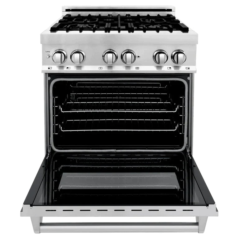 ZLINE Kitchen Package with Stainless Steel Dual Fuel Range, Convertible Vent Range Hood and 24" Microwave Oven 4