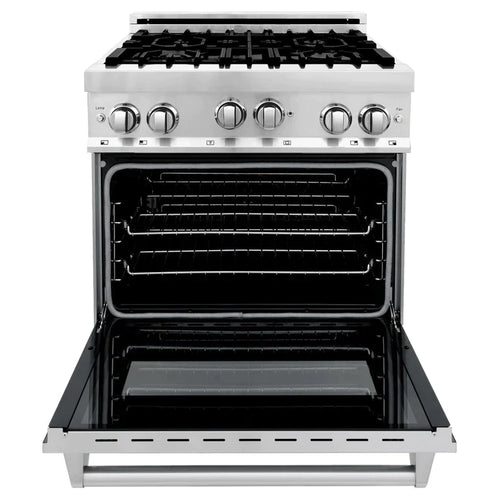 ZLINE Kitchen Package with Water and Ice Dispenser Refrigerator, 30" Gas Range, 30" Range Hood, Microwave Drawer, and 24" Tall Tub Dishwasher 3