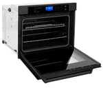 ZLINE Kitchen Package with Black Stainless Steel Refrigeration, 30" Rangetop, 30" Range Hood, 30" Single Wall Oven, and 24" Tall Tub Dishwasher 11