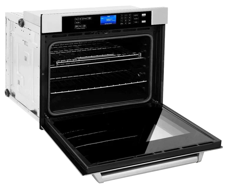ZLINE Kitchen Package with Refrigeration, 30" Stainless Steel Rangetop, 30" Range Hood and 30" Single Wall Oven