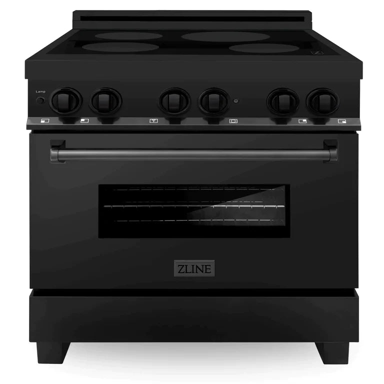 ZLINE 36 In. 4.6 cu. ft. Induction Range with Electric Oven in Black Stainless Steel