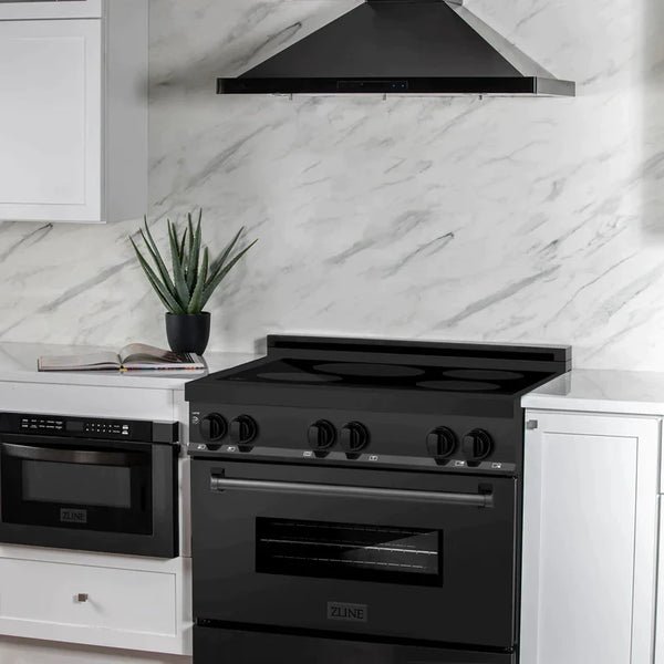 ZLINE 36 In. 4.6 cu. ft. Induction Range with Electric Oven in Black Stainless Steel 1