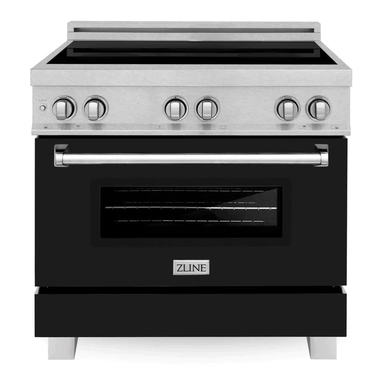 ZLINE 36 In. 4.6 cu. ft. Induction Range with a 4 Element Stove and Electric Oven in Black Matte