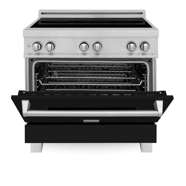 ZLINE 36 In. 4.6 cu. ft. Induction Range with a 4 Element Stove and Electric Oven in Black Matte 4