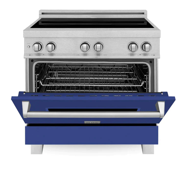 ZLINE 36 In. 4.6 cu. ft. Induction Range with a 4 Element Stove and Electric Oven in Blue Matte 4