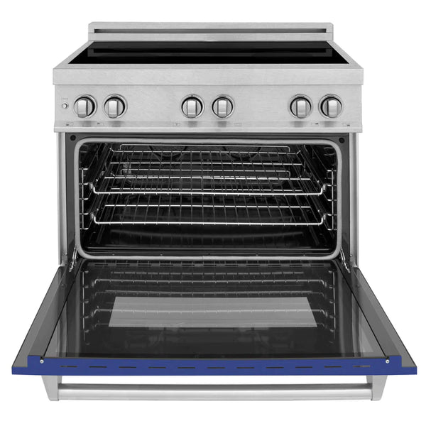 ZLINE 36 In. 4.6 cu. ft. Induction Range with a 4 Element Stove and Electric Oven in Blue Matte 3