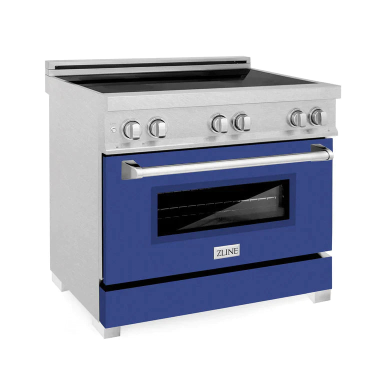 ZLINE 36 In. 4.6 cu. ft. Induction Range with a 4 Element Stove and Electric Oven in Blue Matte 7