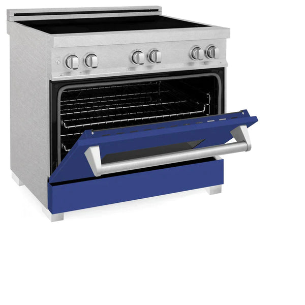 ZLINE 36 In. 4.6 cu. ft. Induction Range with a 4 Element Stove and Electric Oven in Blue Matte 5
