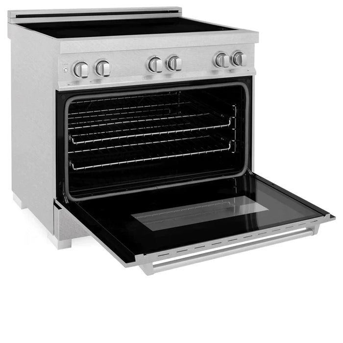 ZLINE 36 In. 4.6 cu. ft. Induction Range with a 4 Element Stove and Electric Oven in DuraSnow Stainless Steel