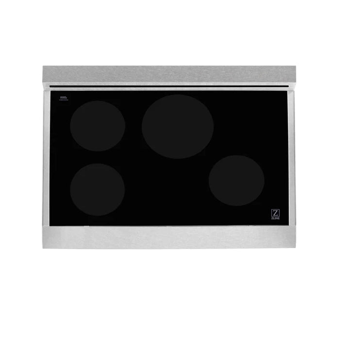 ZLINE 36 In. 4.6 cu. ft. Induction Range with a 4 Element Stove and Electric Oven in Red Matte