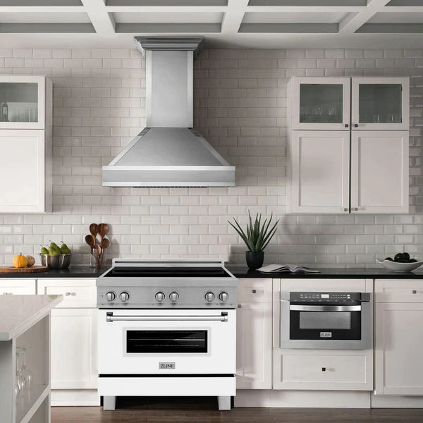 ZLINE 36 In. 4.6 cu. ft. Induction Range with a 4 Element Stove and Electric Oven in White Matte 2