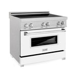 ZLINE 36 In. 4.6 cu. ft. Induction Range with a 4 Element Stove and Electric Oven in White Matte5