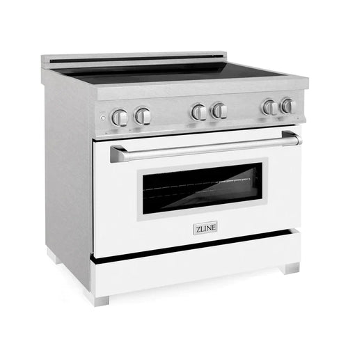 ZLINE 36 In. 4.6 cu. ft. Induction Range with a 4 Element Stove and Electric Oven in White Matte 5