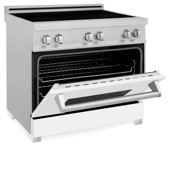 ZLINE 36 In. 4.6 cu. ft. Induction Range with a 4 Element Stove and Electric Oven in White Matte 6