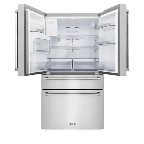 ZLINE Kitchen Package with Water and Ice Dispenser Refrigerator, 36" Rangetop, 36" Range Hood, 30" Double Wall Oven, and 24" Tall Tub Dishwasher 6