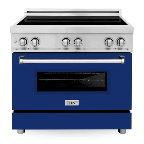 ZLINE 36 Inch Induction Range with a 4 Element Stove and Electric Oven in Blue Gloss 9