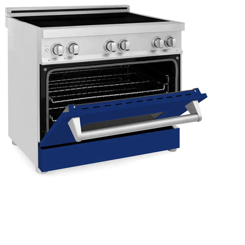 ZLINE 36 Inch Induction Range with a 4 Element Stove and Electric Oven in Blue Gloss 6