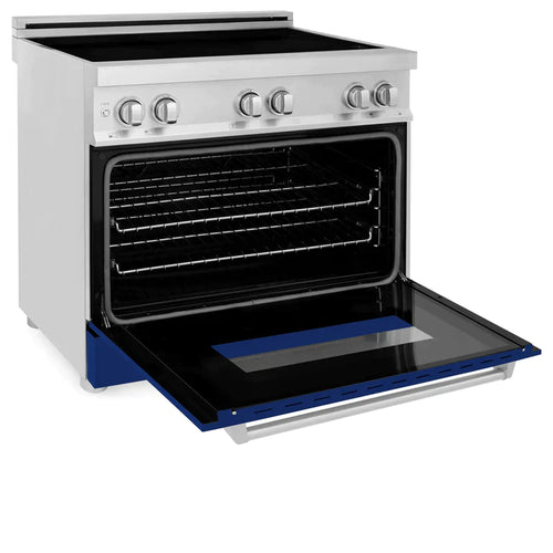 ZLINE 36 Inch Induction Range with a 4 Element Stove and Electric Oven in Blue Gloss 7