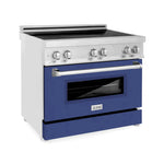 ZLINE 36 Inch Induction Range with a 4 Element Stove and Electric Oven in Blue Matte 3