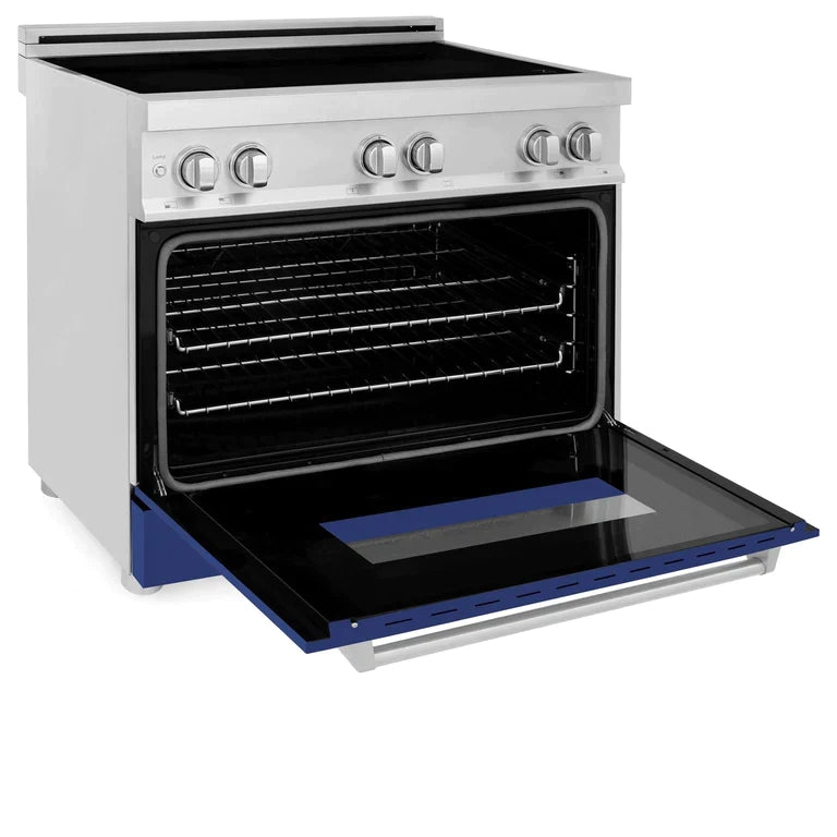 ZLINE 36 Inch Induction Range with a 4 Element Stove and Electric Oven in Blue Matte