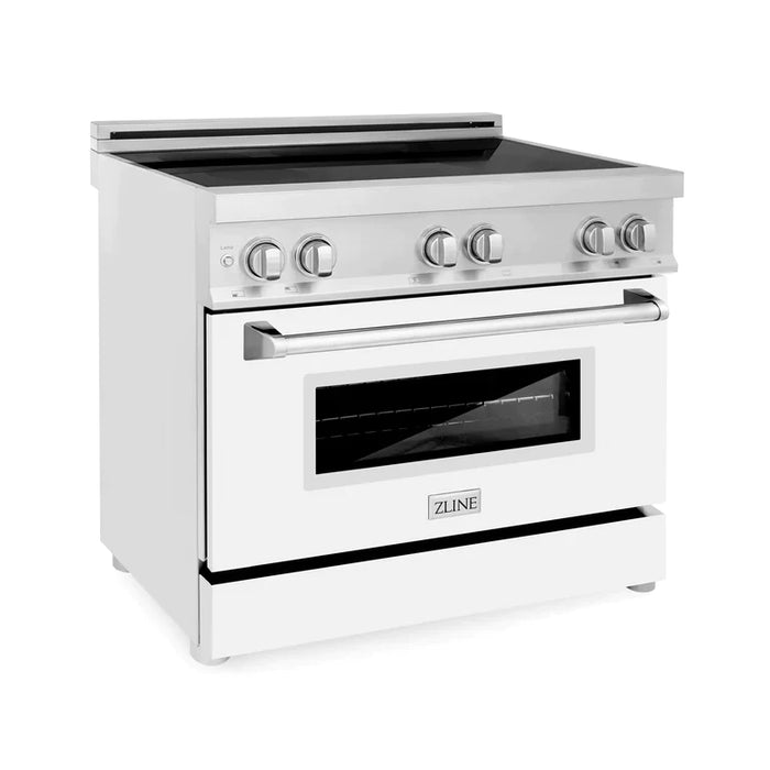 ZLINE 36 Inch 4.6 cu. ft. Induction Range with a 4 Element Stove and Electric Oven in White Matte